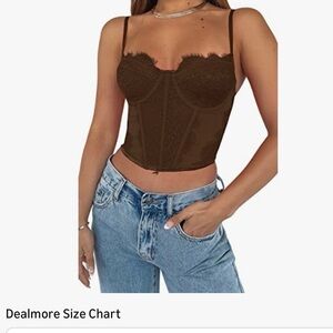 Brown Lace Corset Top